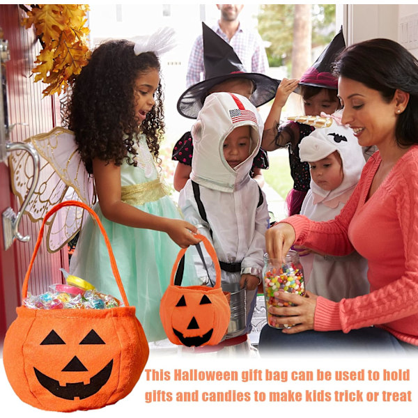 6 stk Halloween godteriposer, Halloween gresskarposer Vevde gaveposer Trick or Treat gavepose