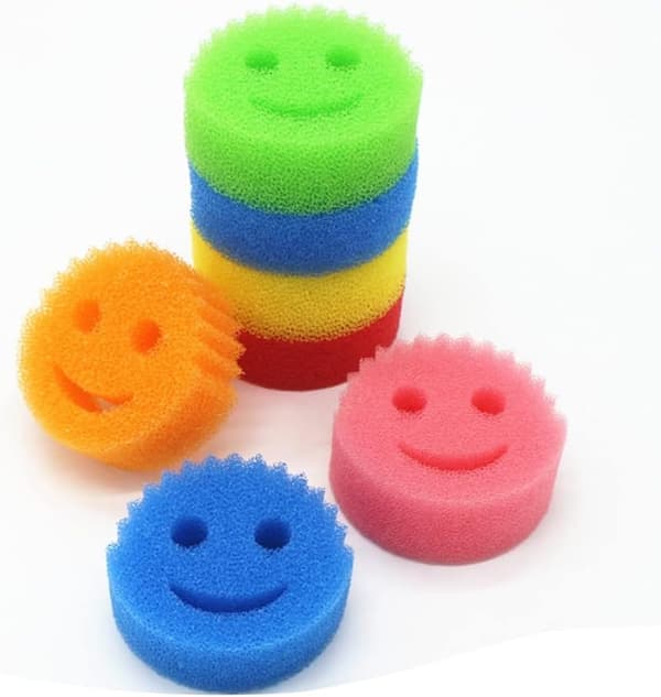 5 st Smiley Magic Sponge Diskning Bil Kopp Rengöring Stark Deko