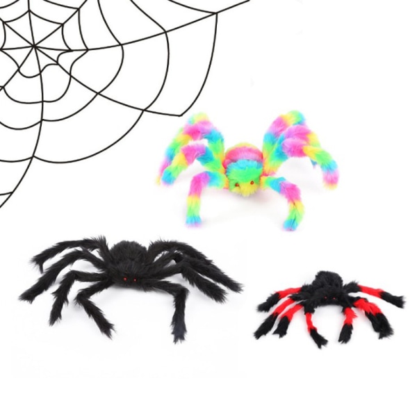 3-delt Realistisk Edderkop 50 cm Lang - Simuleringsdyremodel Scare Toy - Stor Fleksibel Elasticitet - Stressaflastning F