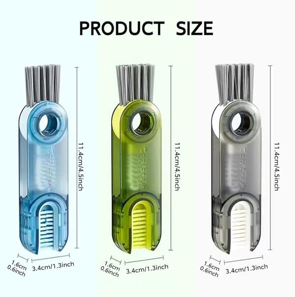 3-pack 3-i-1-kopplockrengöringsborste, multifunktionell liten flaska