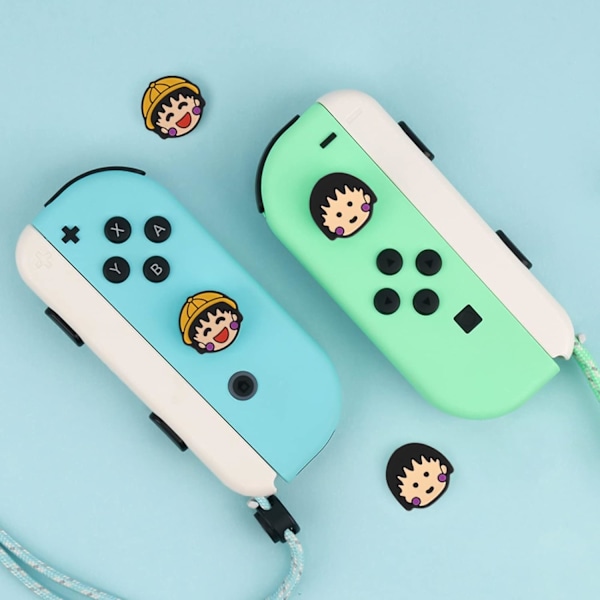 Søde pige 4 stk. tommelfingergrebshætter til Switch/Switch OLED/Switch Lite blød silikone Joy Con J