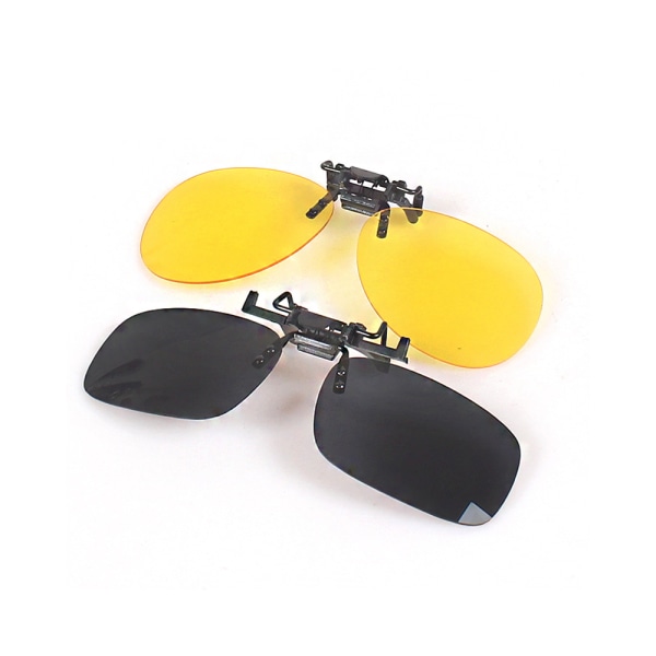 2-pack Clip on Polarized Night vision Glasses Flip up Solglasögon UV-400 till