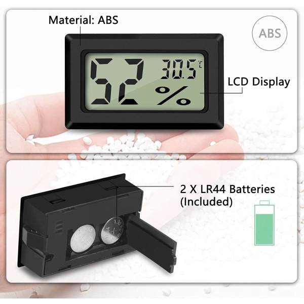 6 stk Mini Digital LCD Termometer Hygrometer Temperatur Fuktighet