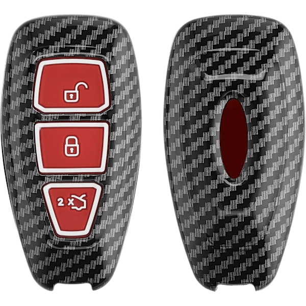 (Rouge) Bilnyckeltillbehör kompatibelt med Ford Keyless Go 3-knapp - Skyddande skal, mjuk plast c