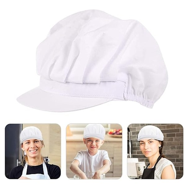 2 st kockmössa vit justerbar kockmössa med brätte halv mesh halv tyg catering H