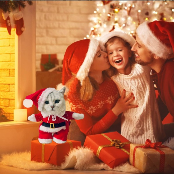 Jul husdjurskläder söta tomtekläder för hund jul husdjurskläder med tomteluva