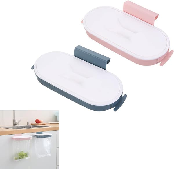 2 st köksavfallspåshållare, plastpåshållare, hängande