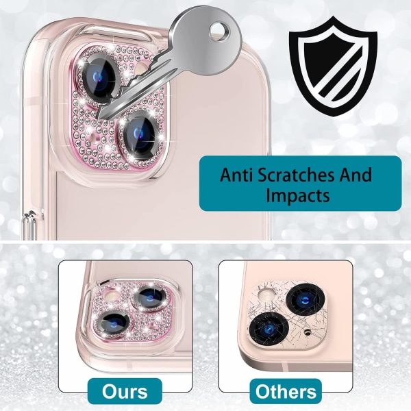 iPhone 14 / iPhone 14 Plus bakre kameraskydd, diamantkamera