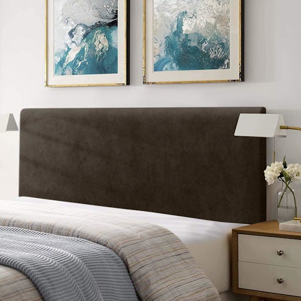 Sengegavltrekk, Brun 150-170 cm, Elastisk sengegavlbeskyttelsestrekk, all-inclusive design soli