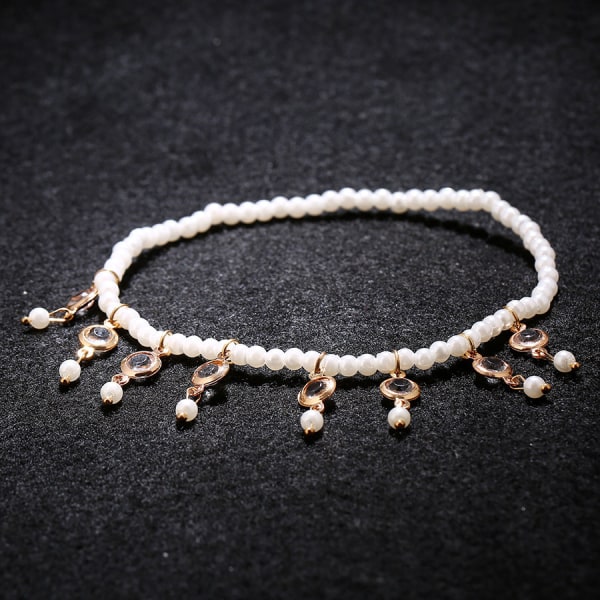 Imitation Pearl Elastic Ankle Chain Summer Sexy Beach Pearl Ankle