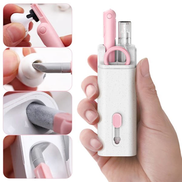 7 i 1 Ørepropperensningssæt Multifunktionel Bluetooth Headset Rengørings Pen Bærbar Tastatur Rengøringsværktøj Rengøring P A