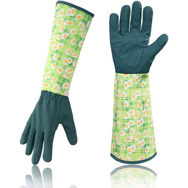 Havearbejde Rose Læderhandsker Kvinder Forlænget Pro Handsker Rosehave Beskæring til Mor og Bedstemor Havegave ( C