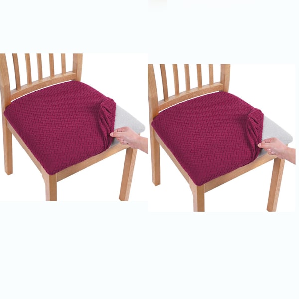 Grå matstolsöverdrag i set om 2, stretchiga jacquardmatstolsöverdrag
