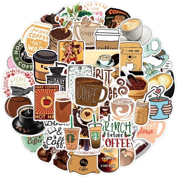 Coffee Stickers 50pcs Coffee Gifts Coffee Party Favors Coffee Acc