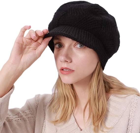 Dame Beret Hat Vinter Strik Hat Dame Beret Varm Strik Cap