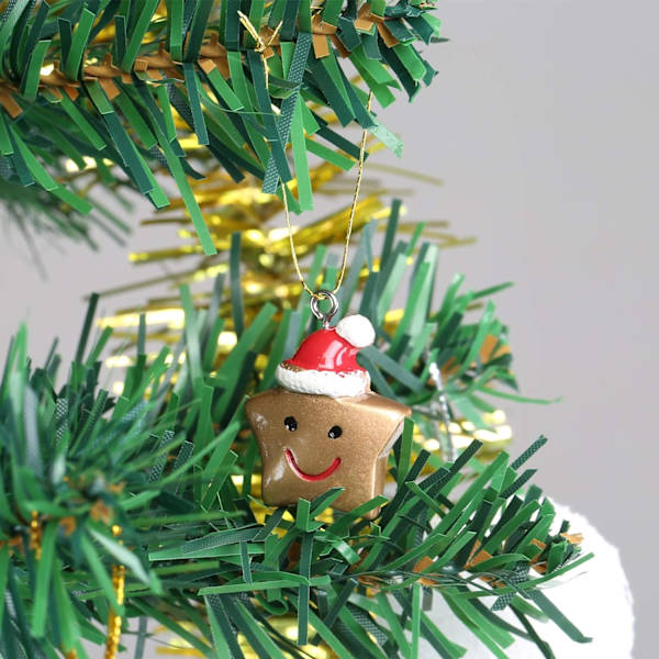 20-pack Blandade Julhängsmycken DIY Smycken, Resin Miniatyr, Resin Tillbehör, Tomte Snö
