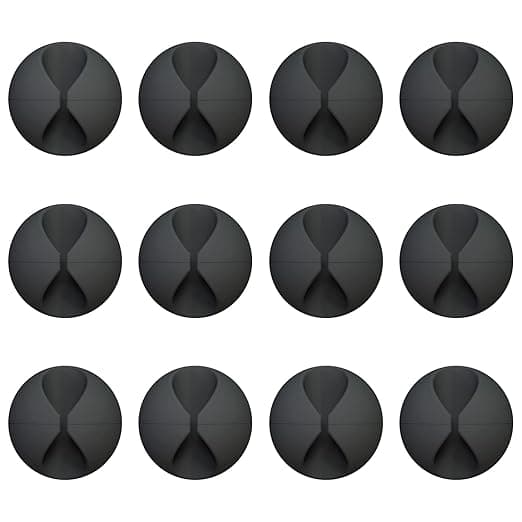 12-pack kabelklämmor, sladdhanteringsfäste, självhäftande sladdhantering