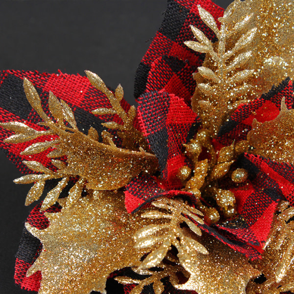 10 st julblommor Simulering Julparty Rutiga Julblommor DIY Julgran Rattan Dekoration Flo I