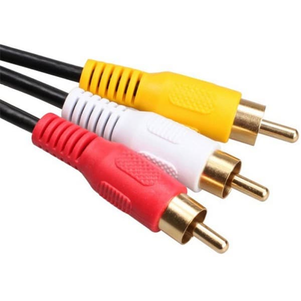 Kabel (5 FT) 2RCA hane till 3RCA hane stereo ljudkabel, komposit