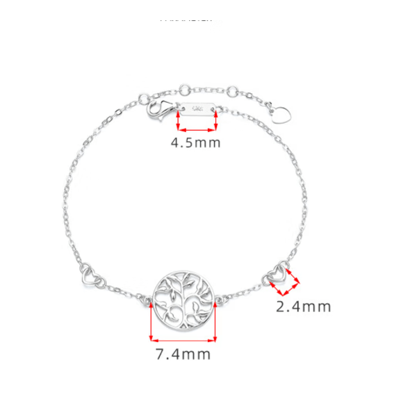 Armbånd for kvinner i 925 sølv Livets tre Ankerkjede Kompassarmbånd Mor Datter Gave til kvinner F