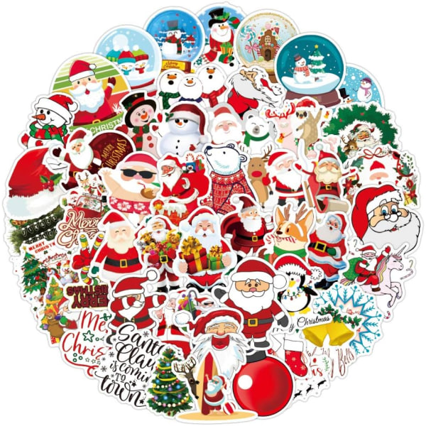 100 stycken julklistermärkepaket för juldekoration, Wate