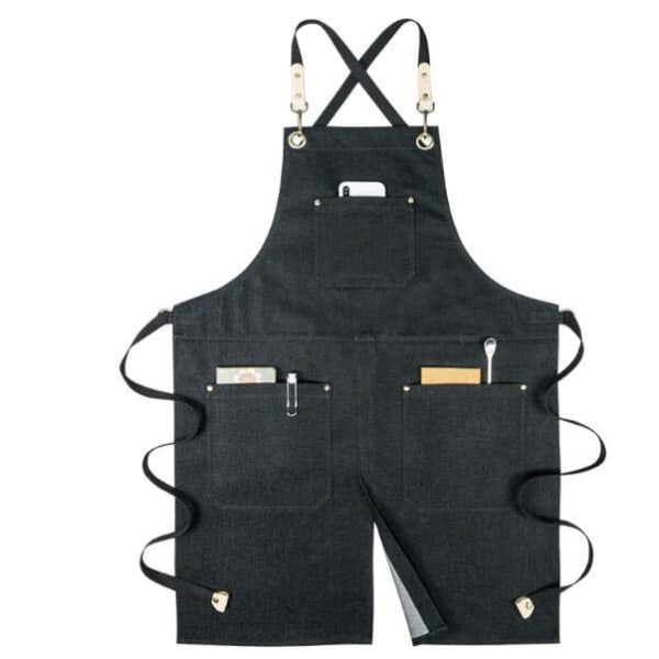 Kockförkläden för män kvinnor med stora fickor, One Size(svart), Co