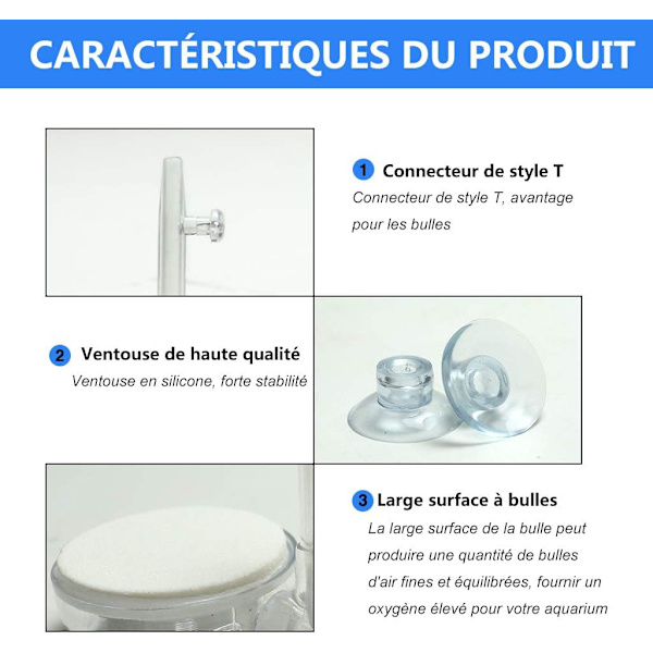 (60 mm) Akvarieluftsten, luftdiffusor för akvarier, bubbelsten