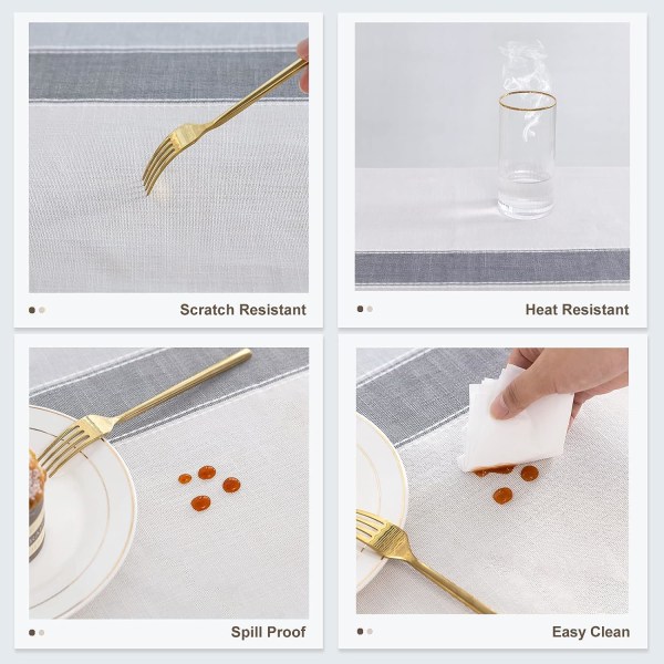 Grå Rektangulær Dug Anti-Plet Elegant Dug Bord C D