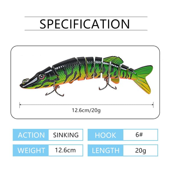 Basfjäderfiskebeten Bioniska Swimbaits Multi Jointed Lures Sl