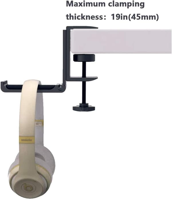 Hopfällbart aluminiumspelkontrollhållare för spelheadset, under skrivbord H