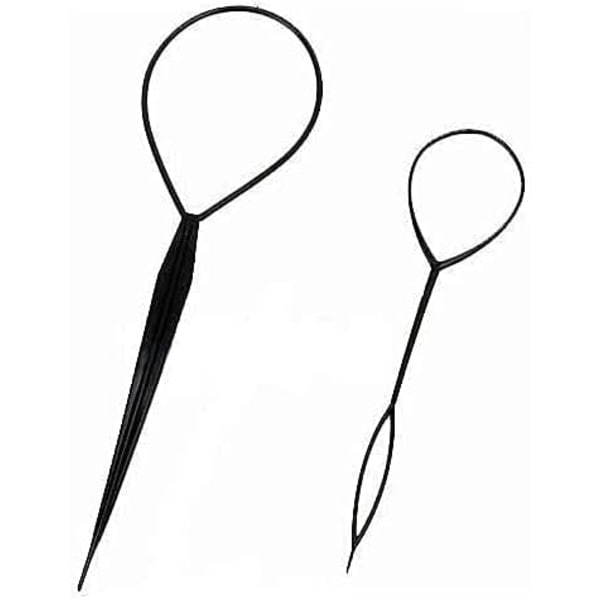 Set med 2 tillbehör, hårstylinghjälpmedel, hårband, svart, för bulle, vridet, twist C