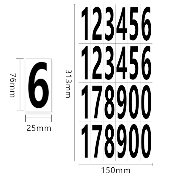 20 Ark Nummerstickere Postkasse Numre Selvklæbende Vinyl Numre til Bolig og Postkasse Skilte (3 Tommer)