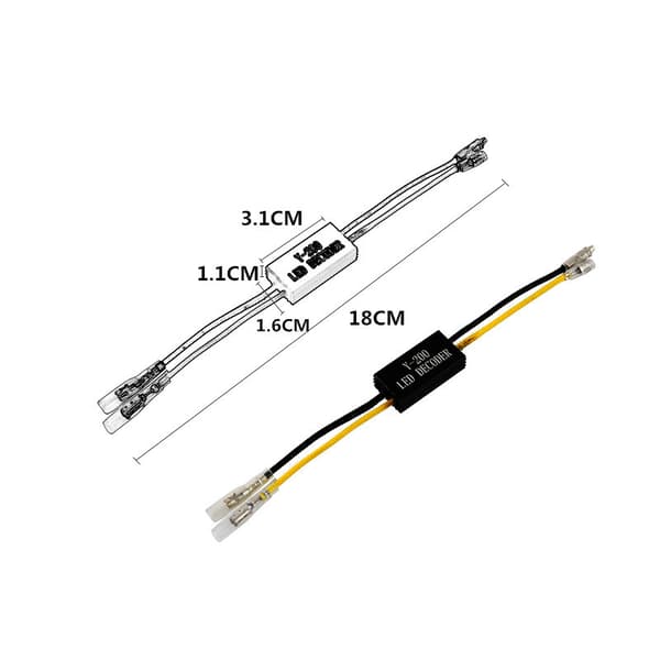 4 stk. 12V LED-modstand til motorcykel, belastningsmodstand, afkodere til blinklys