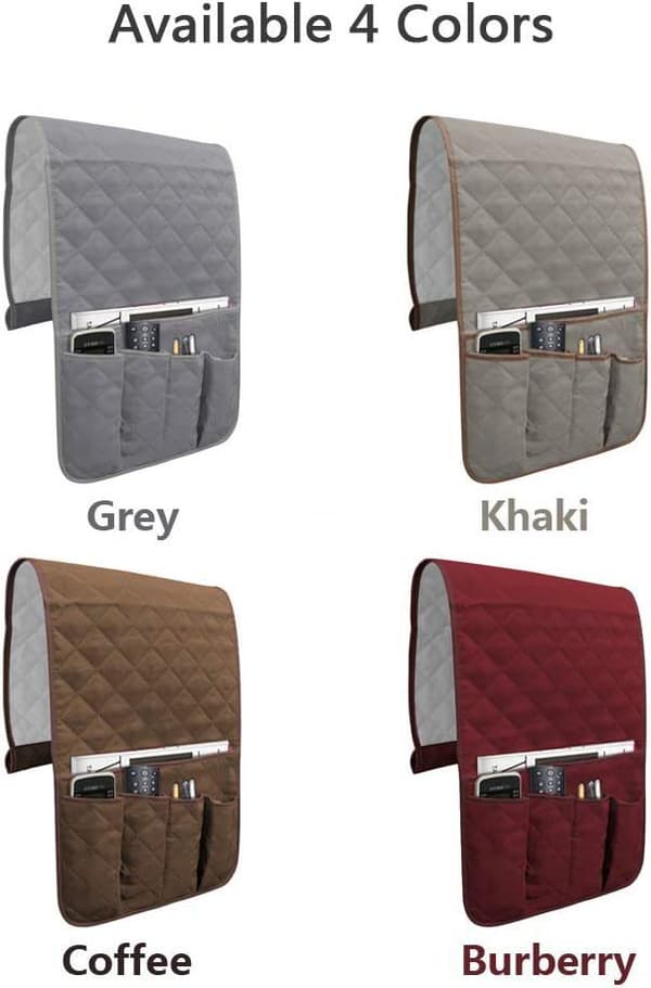 2 Sofa Armrest Organizer, 5 Lommer, Sklisikker, Passer til Tabl