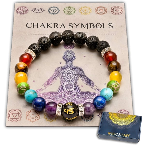 Dubbel Chakra Naturstensarmband Reiki-Charm L