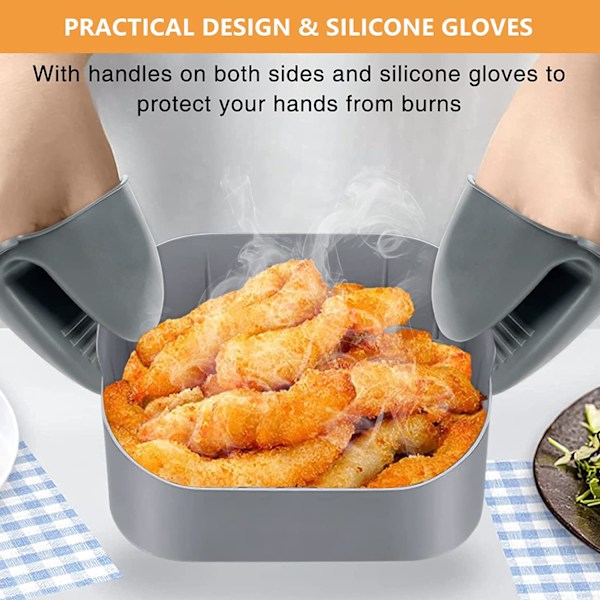 21x7cm, Silikonformar för Airfryer, Tillbehör för Fritösar - Silikonkorg för Airfryer