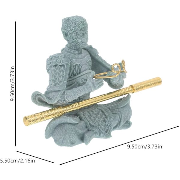 Akvaario Monkey Kings -patsas, akvaarion koristeet, aasialainen Buddha-koriste, Sunwukong-patsas, teelemmikki