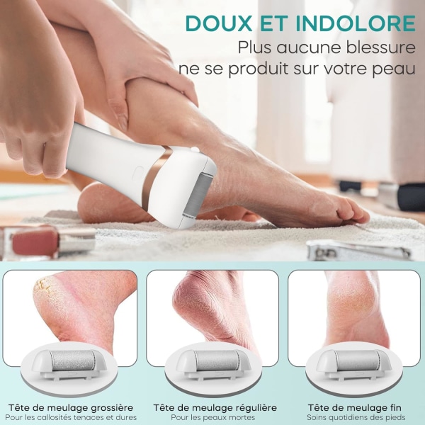 Electric Foot Scraper, Foot Scraper Electric Foot File with 3 Rol