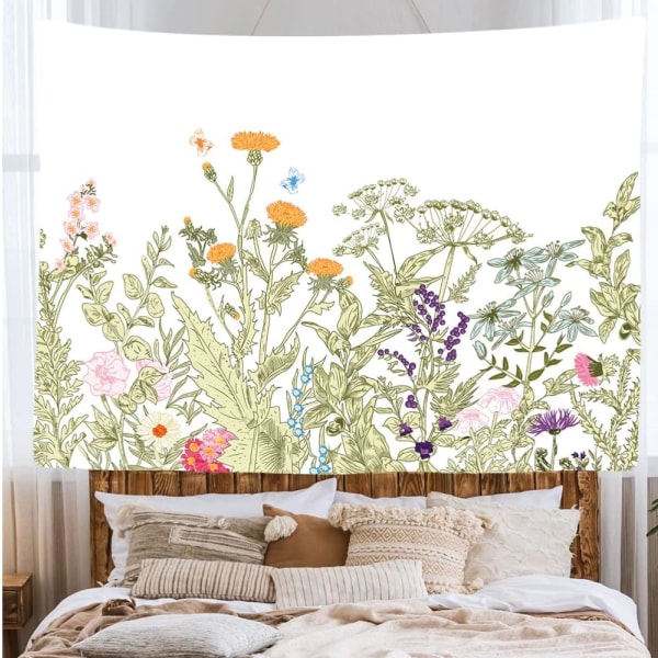 200 x 150 cm Dekorativ sovrumsväggtapet - Nature Floral Ret