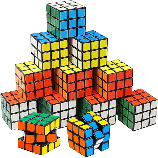 12 stycken Mini Magic Cubes, 3*3*3cm Puzzle Magic Cubes, Speed ​​