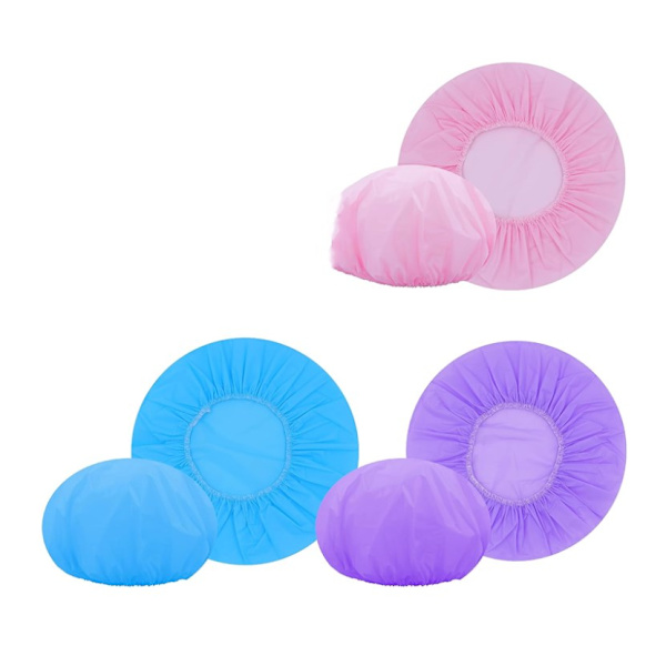 Set med 6 dusjhette - Blå, lilla, rosa gjenbrukbar dusjhette i plast | 3 farger dusjhette for menn,
