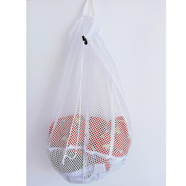2 stk Mesh Vaskeripose med Bærehåndtak og Snøring 50x60cm, Egnet for Sovesal,