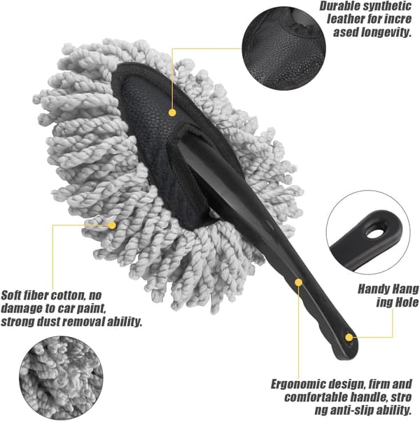 (Grå) 2-pak Mini Mikrofiber Biler Dash Duster Børste, Multifunktionel Bil Rengøringsbørste, Bil Interi