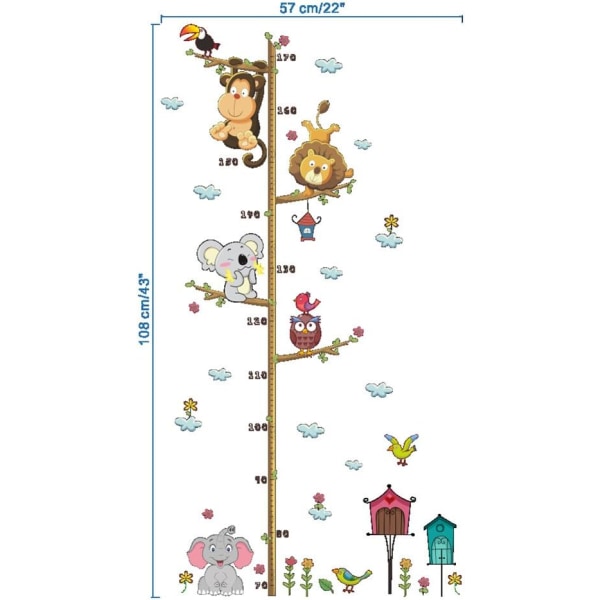 Height Measuring Tree Wall Sticker Removable Cartoon Growth Char