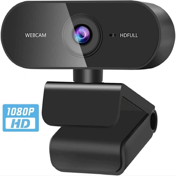 Webkamera med mikrofon, Full HD 1080P webkameraer til desktop og bærbar computer
