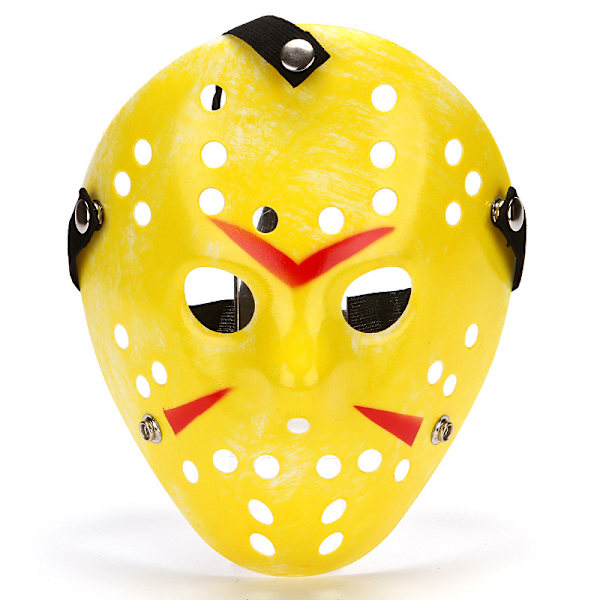 Gul skräck Jason mask Vuxna skräckmask Hockey Halloween Hacker Maskerad Läskig Herr Dam