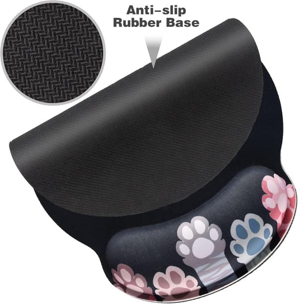 Ergonomisk musematte med minneskumstøtte, sklisikker gummibase
