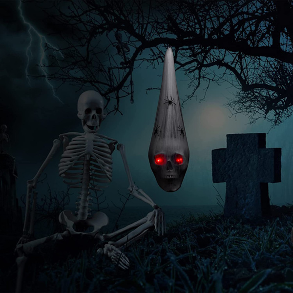 Halloween-rekvisiitta ylösalaisin hohtava kallo
