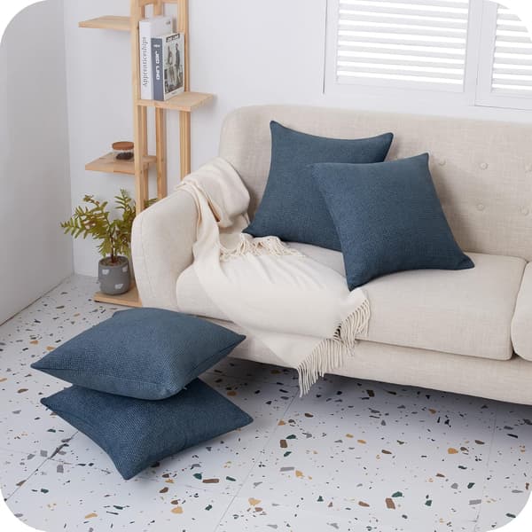 Mørkeblå - 2 stk. Pudebetræk 45x45cm Sofa Pudebetræk Pudebetræk
