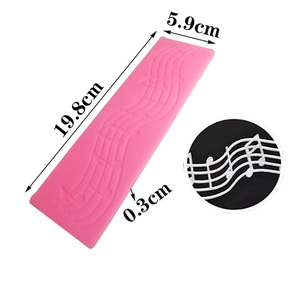 Multi Music Note Lace Silikonform Fondantmatta Tårtdekoration Verktyg Musikaliska Noter Lace Candy Strip